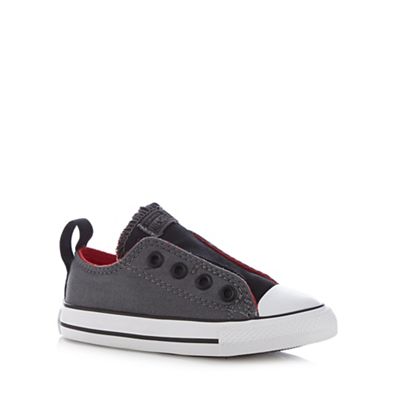 Converse Boy's dark grey laceless 'All Star' trainers